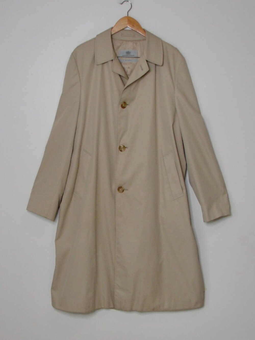 Aquascutum of London Tan Beige Aqua 5 Trench Coat Club Check Size 42 X-Long Tall
